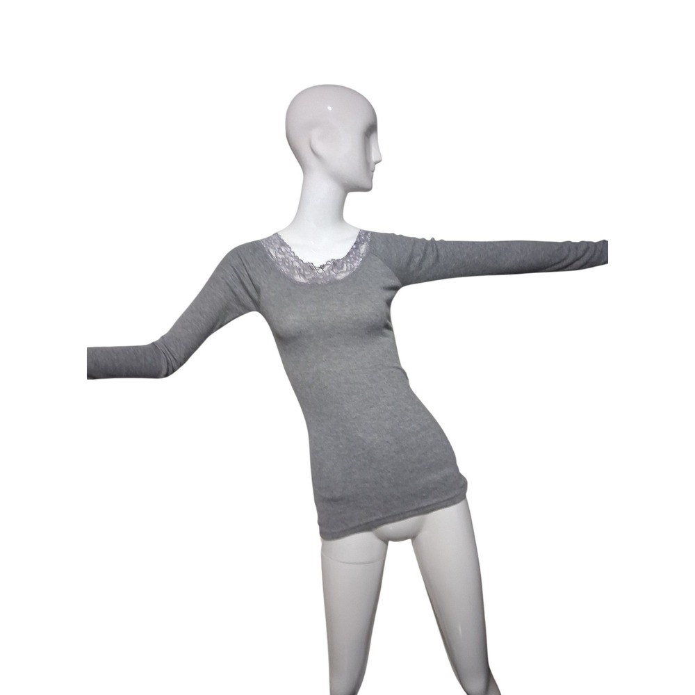 Y2k Ribbed Stretch Derek‎ Heart Womens size Medium Lace Fairygrunge Academia Top
